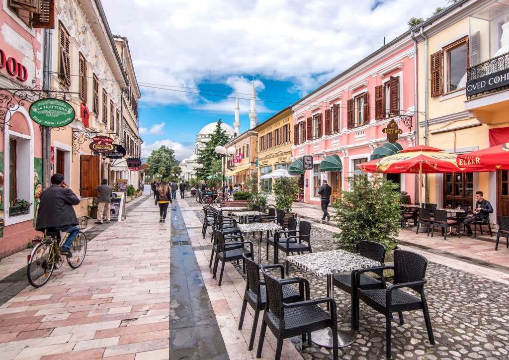 Scenic view of Shkoder city, North Albania