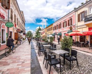 Scenic view of Shkoder city, North Albania