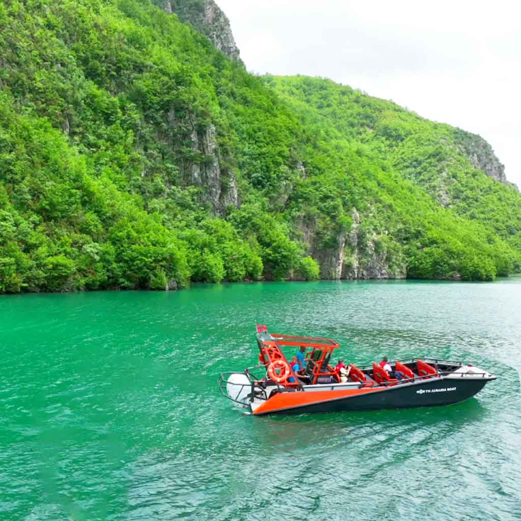 North Albania Boat prepared for the Durres to Shala River tour package.