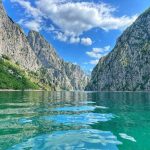 View of Komani Lake and Shala River in North Albania during a scenic boat tour